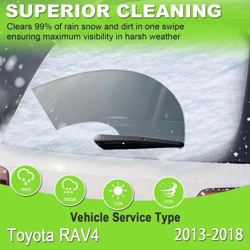 Vista 2 de PARRATI® Repuesto del limpiaparabrisas trasero para Toyota RAV4 2013-2018, limpiaparabrisas trasero, silencioso y fácil de instalar (10 pulgadas)