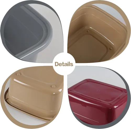 Vista 3 de Lavabo de 18 cuartos de galón, tinas grandes, 3 paquetes (rojo oscuro, gris, caqui)
