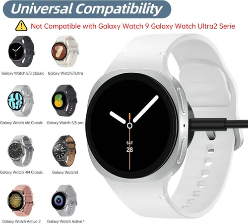 Vista 2 de Clolasa Cargador de reloj compatible con Samsung Galaxy Watch 8/8 Classic/7/Ultra/6/6 Classic/5/5 Pro/4/4 Classic/3/Active2/Active 1, cable de carga