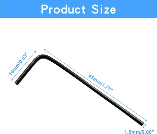 Vista 2 de Piutouyar Llave Hexagonal de 1.5mm, Juego de 60 Llaves Allen en Forma de L, Llave Hexagonal Pequeña para Reparación de Bicicletas y Muebles (Negro)
