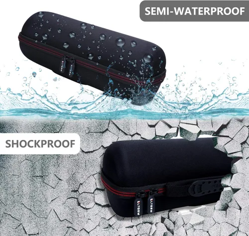 Vista 6 de LTGEM - Funda compatible con altavoz portátil JBL Pulse 4, color negro Impermeable y a prueba de golpes