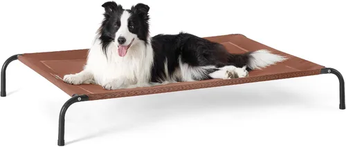 Vista 12 de Bedsure Camas elevadas para perros al aire libre para perros pequeños, cama portátil elevada para mascotas con hamaca para mascotas con patas Gris