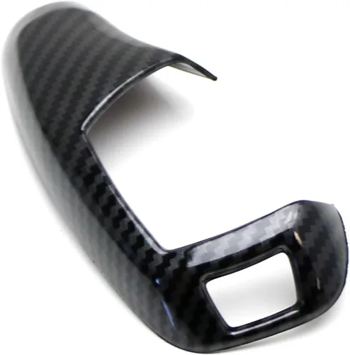 Vista 8 de iJDMTOY Cubierta de Decoración de Palanca de Cambios con Patrón de Fibra de Carbono Negro Brillante Compatible con BMW Fxx Serie 2 3 4 5 7 X3 X4 X5