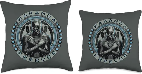 Vista 3 de Marvel Black Panther T'Challa Wakanda Forever - Almohada (16.0 x 16.0 in), multicolor