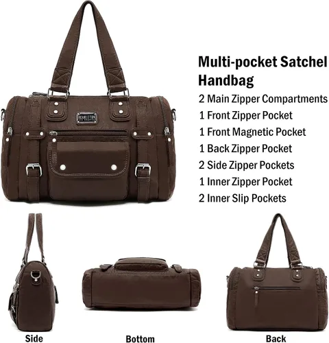 Vista 4 de Scarleton H1485 - Bolsos para mujer, bolsos y bolsos para mujer, bolso para mujer con múltiples bolsillos, H1485
