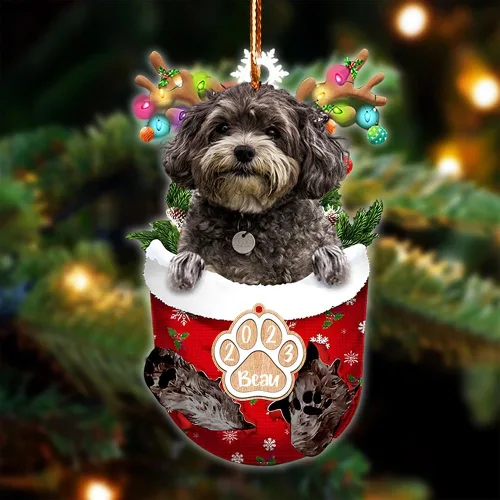 Vista 60 de NAZENTI Adorno Navideño de Bolsillo Personalizado de Affenpinscher en la Nieve, Adorno de Forma Acrílica de Perro, Adorno de Navidad 2023, Adorno