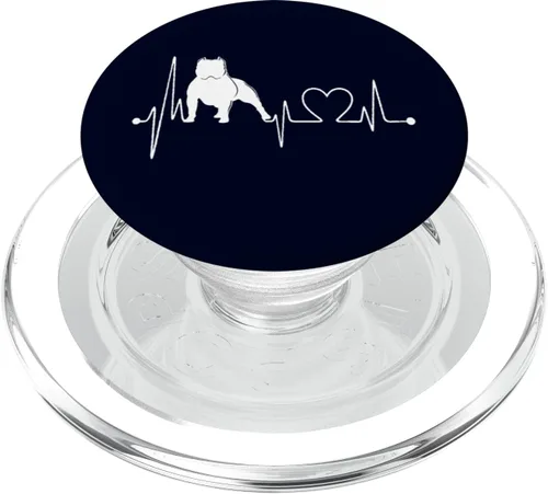 Vista 8 de American Bully Dog My Heartbeat EKG Funny Dogs My Cardio PopSockets intercambiables PopGrip