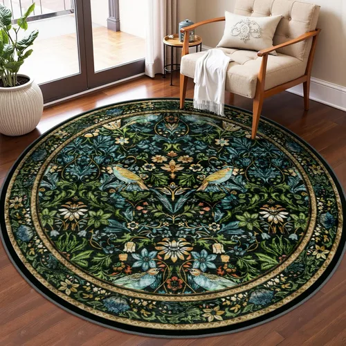 Vista 15 de Rugalia Alfombra de pasillo floral azul, alfombra lavable de 2 x 6 pies para pasillos, antideslizante, suave, de pelo bajo, con flores, pájaros, Rosa