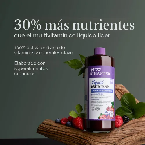 Vista 3 de New Chapter Multivitamínico líquido, bayas mixtas, 30 onzas