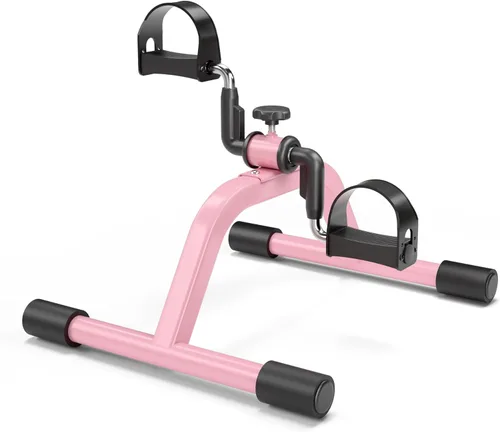 Vista 11 de RYGEO Mini bicicleta estática para ejercicios de recuperación de piernas y brazos, bicicleta de piso ligera y portátil Negro