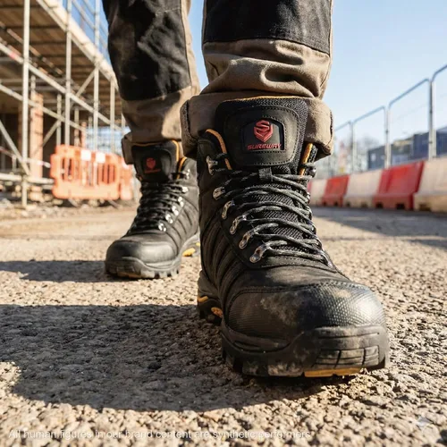 Vista 2 de SUREWAY Men's 6" Waterproof Work Boots - Soft Toe,Leather Lace Up,EH Rated, Slip Resistant Outsole for Construction, Roofing & Hunting Work Boots