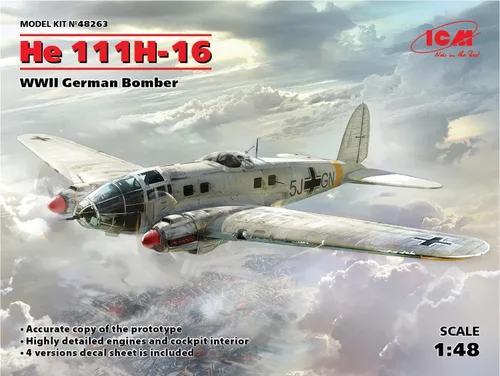 Vista 7 de ICM ICM48263 148-He 111H-16, bombardero alemán de la Segunda Guerra Mundial