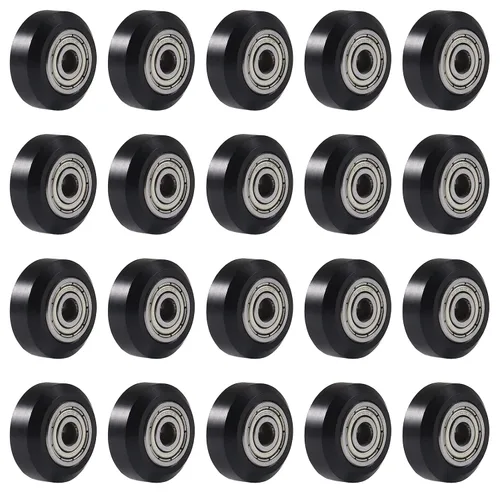 Vista 6 de 20 ruedas de impresora 3D de plástico, polea negra, rodamiento lineal, rueda redonda pasiva para Creality Ender 3, Ender 3 Pro, Ender 5, CR-10