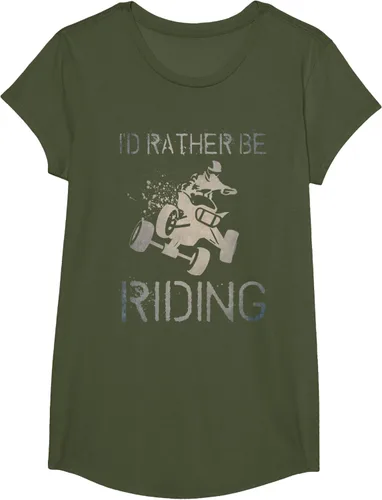 Vista 81 de Camiseta gráfica I'd Rather Be Riding ATV Quad Racing Rider de 4 ruedas, Negro