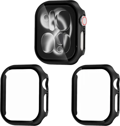 Vista 17 de Juego de 3 fundas compatibles con Apple Watch SE 3 Series 6/5/4 de 40 mm con protector de pantalla de vidrio templado, cubierta protectora