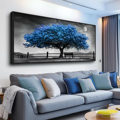Vista 10 de FUHAIHUA Arte de Lienzo para Pared de Sala de Estar Decoración de Pared para Dormitorio Oficina Decoración de Pared Pintura de Paisaje de Montaña