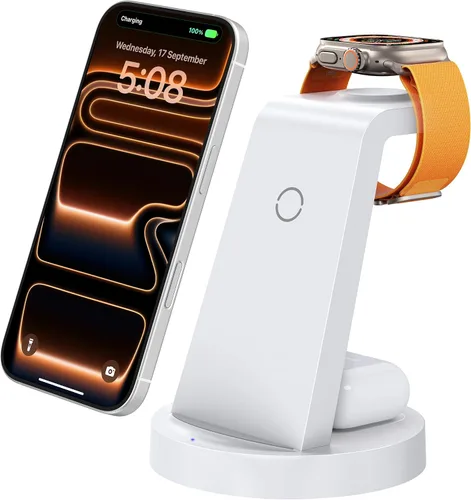 Vista 10 de Anlmz 3 in 1 Charging Station for iPhone, Wireless Charger for iPhone 17 16e 16 15 14 13 12 11 X Pro Max & Apple Watch - Wireless Charging Station