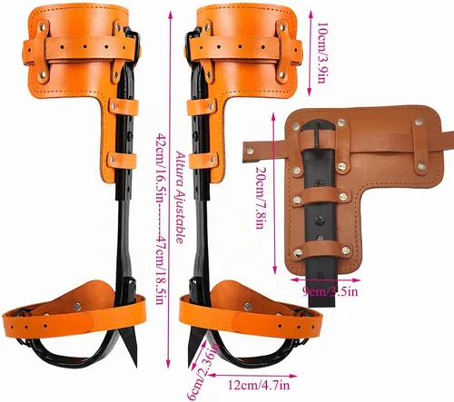 Vista 5 de Tree Climbing Spikes, Tree Climbing Gear with Non-Slip Pedal, Adjustable Tree Climbing Tool Set