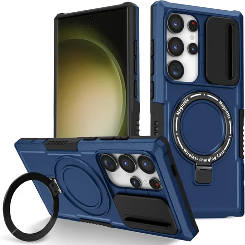Vista 27 de Funda magnética para Samsung Galaxy Note 20 Ultra, soporte para teléfono, funda protectora mate a prueba de golpes, funda protectora para teléfono