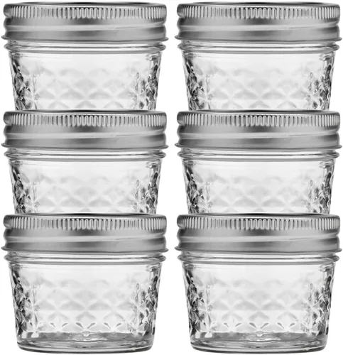 Vista 8 de Ball Frascos de Gelatina de Cristal Acolchado de Boca Ancha con Tapas y Bandas, Usados para Enlatado, Encurtido, Jugo, Mermelada, Gelatina
