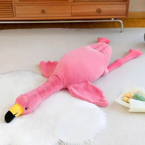 Vista 6 de Almohada de Peluche de Animal de Flamenco de 26 pulgadas, Regalos de Flamencos Rosados, Juguetes de Muñeca de Peluche Suave, Regalo para Niños