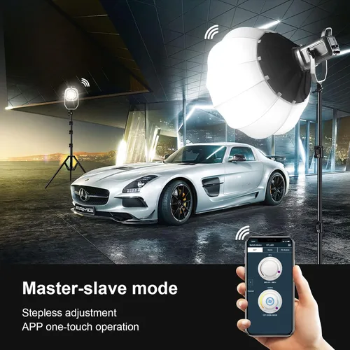 Vista 5 de GVM - Kit de luz de video de 150 W, iluminación continua de 2700K-7500K para fotografía con Softbox Linterna y Soporte, kit de luz de estudio
