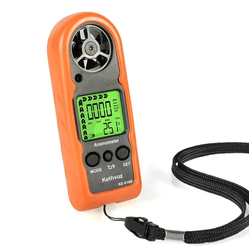 Vista 8 de Anemómetro digital Bluetooth, medidor de velocidad de viento de mano Kethvoz con registrador de datos, velocidad de flujo de aire de 0.3 ~ 98.4 ft/s