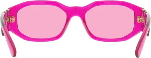 Vista 4 de Versace Gafas de sol para hombre, montura negra, lentes gris oscuro, 2.087in