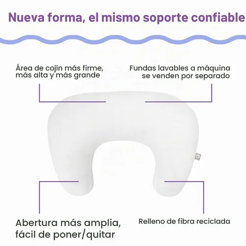 Vista 4 de Boppy Almohada de lactancia, Bare Naked - Almohada más grande y con mayor soporte para lactancia y alimentación con biberón con mayor elevación