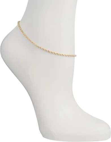 Vista 2 de Floreo 10k Yellow Gold 2.5mm Hollow Rope Chain Bracelet and Anklet