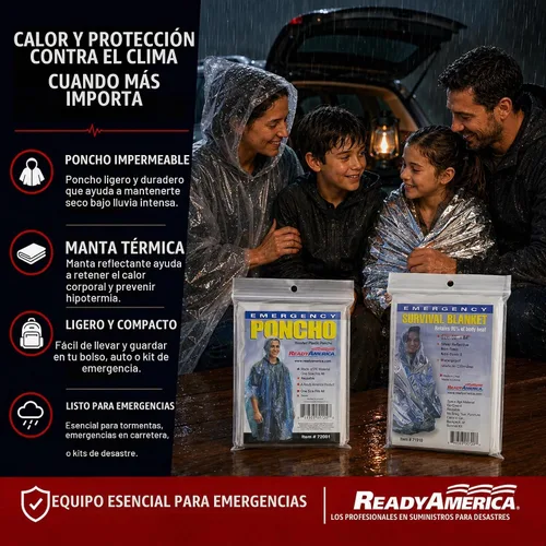Vista 4 de Ready America 70185 kit de emergencia de gran calidad para 1 persona, mochila para 3 días