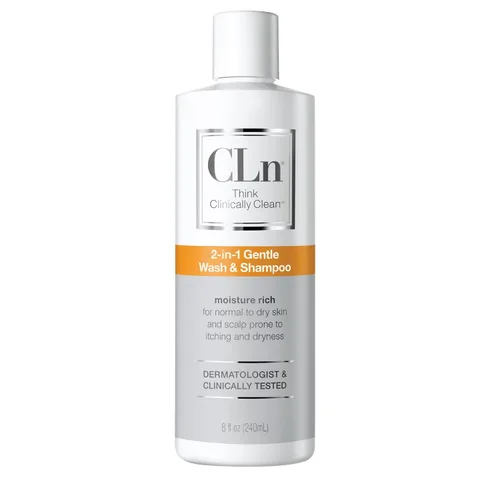 Vista 2 de CLn Lavado y champú suave 2 en 1 – 3 onzas líquidas, gel corporal hidratante multifuncional y champú clarificador para cabello graso, cuero