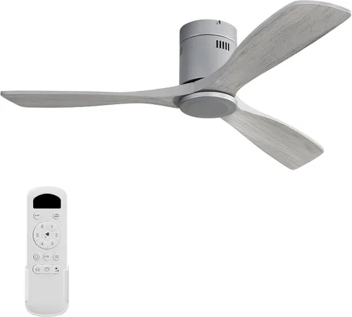 Vista 15 de Sofucor - Ventilador de techo de 52 pulgadas sin luces, moderno, de madera maciza, con control remoto, 5000 CFM de alto flujo de aire, motor CC