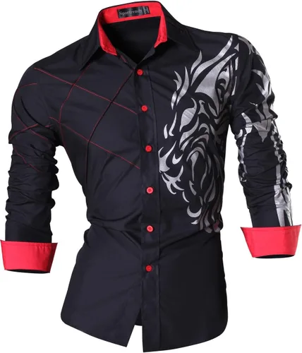 Vista 159 de JZS041, camisa de vestir de manga larga para hombre
