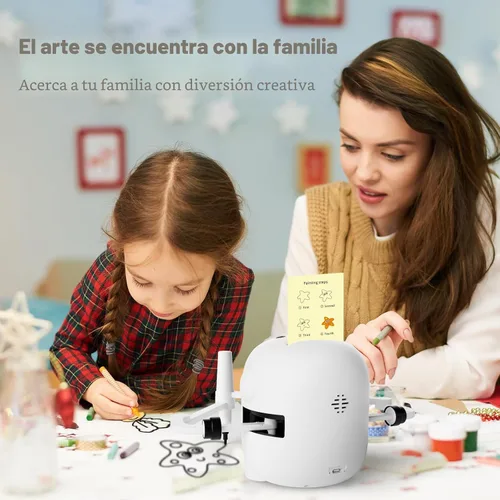 Vista 6 de RIVGOT Robot de dibujo para niños con 150 tarjetas, máquina de dibujo educativo interactiva por voz, juguetes de aprendizaje de pintura Montessori