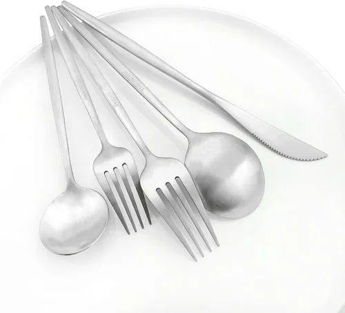 Vista 13 de Juego de 6 tenedores de postre de acero inoxidable de 3 dientes, juego de tenedores para frutas y tartas, 5.31 pulgadas, color plateado