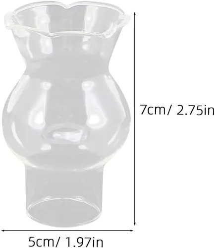 Vista 2 de Uonlytech Reemplazo de pantalla de lámpara de vidrio resistente a altas temperaturas, cubierta superior de lámpara de queroseno, chimenea