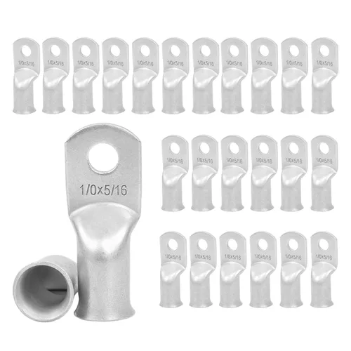 Vista 20 de 25 piezas de terminales de anillo de 1/0 AWG-1/2 (M12), terminales de anillo, conectores de terminal, terminales de cable resistentes, terminales