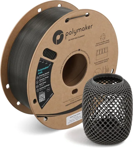 Vista 14 de Polymaker Filamento ASA de 0.07 in, negro, 2.2 lbs, resistente a los rayos 4.370 – 0.07 in negro (código hexagonal: #17161a)