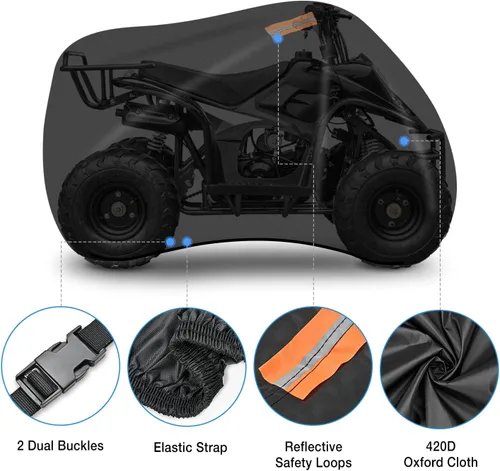 Vista 5 de Nilight Funda para ATV Impermeable Material 420D Ripstop Resistente 4 ruedas Funda para Quad Todo Tiempo Protección UV para Kawasaki Yamaha Polaris