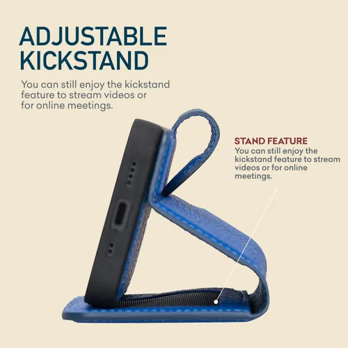 Vista 3 de Bayelon Funda para iPhone 13, funda de cuero de grano completo, [2 en 1] Cartera magnética desmontable para teléfono, funda abatible con ranuras