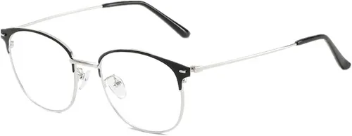 Vista 7 de Shiratori Nuevas gafas de moda vintage de medio marco semi sin montura con lentes transparentes