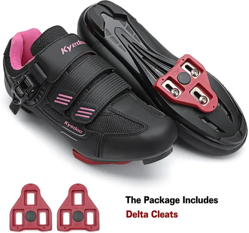 Vista 3 de Zapatos de ciclismo para mujer compatibles con clip de bicicleta Peloton en interiores, ciclismo de carretera, ciclismo, ciclismo, equitación, tacos