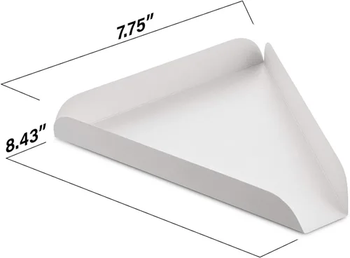 Vista 3 de MT Products Plato de cuña de pizza individual blanco de 8.43 x 7.75 pulgadas, bandeja de cartón para tartas (paquete de 50), fabricado en Estados