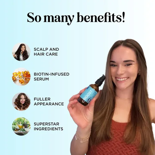 Vista 3 de Suero voluminizador de biotina para el cabello para hombres y mujeres, suero de cafeína para el cuidado del cabello y el cuero cabelludo con aceite