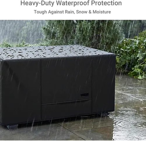 Vista 4 de NettyPro Funda rectangular para mesa auxiliar de patio, impermeable, para muebles de exterior, pequeña, rectangular, 36 x 22 x 18 pulgadas