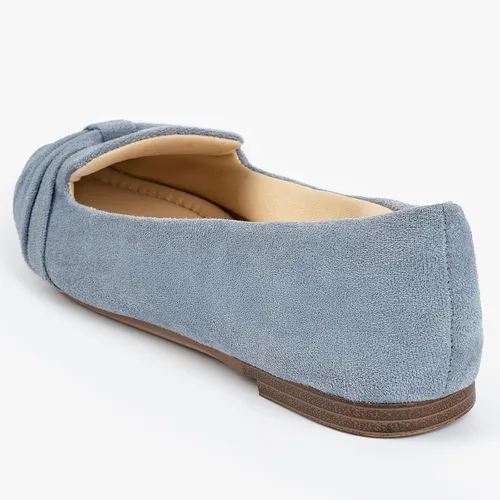 Vista 5 de MUSSHOE Zapatos planos de ballet para mujer, cómodos, puntiagudos, planos, con lazo