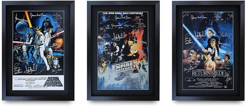 Vista 49 de HWC Trading Star Wars Episodio 1 La Amenaza Fantasma Regalos Presentación Impresa Autografiada Montaje para Fans de Recuerdos de Películas - 16" x