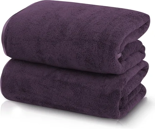 Vista 19 de TENSTARS Toallas de baño de seda con dobladillo para liquidación de baño - 27 x 55 pulgadas - Ligeras, delgadas, de secado rápido - Toalla
