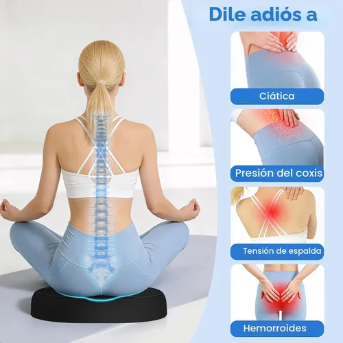Vista 5 de Almohada de dona para dolor de coxis, hemorroides, cojín de espuma viscoelástica de gel refrescante para silla, para oficina, hogar y silla